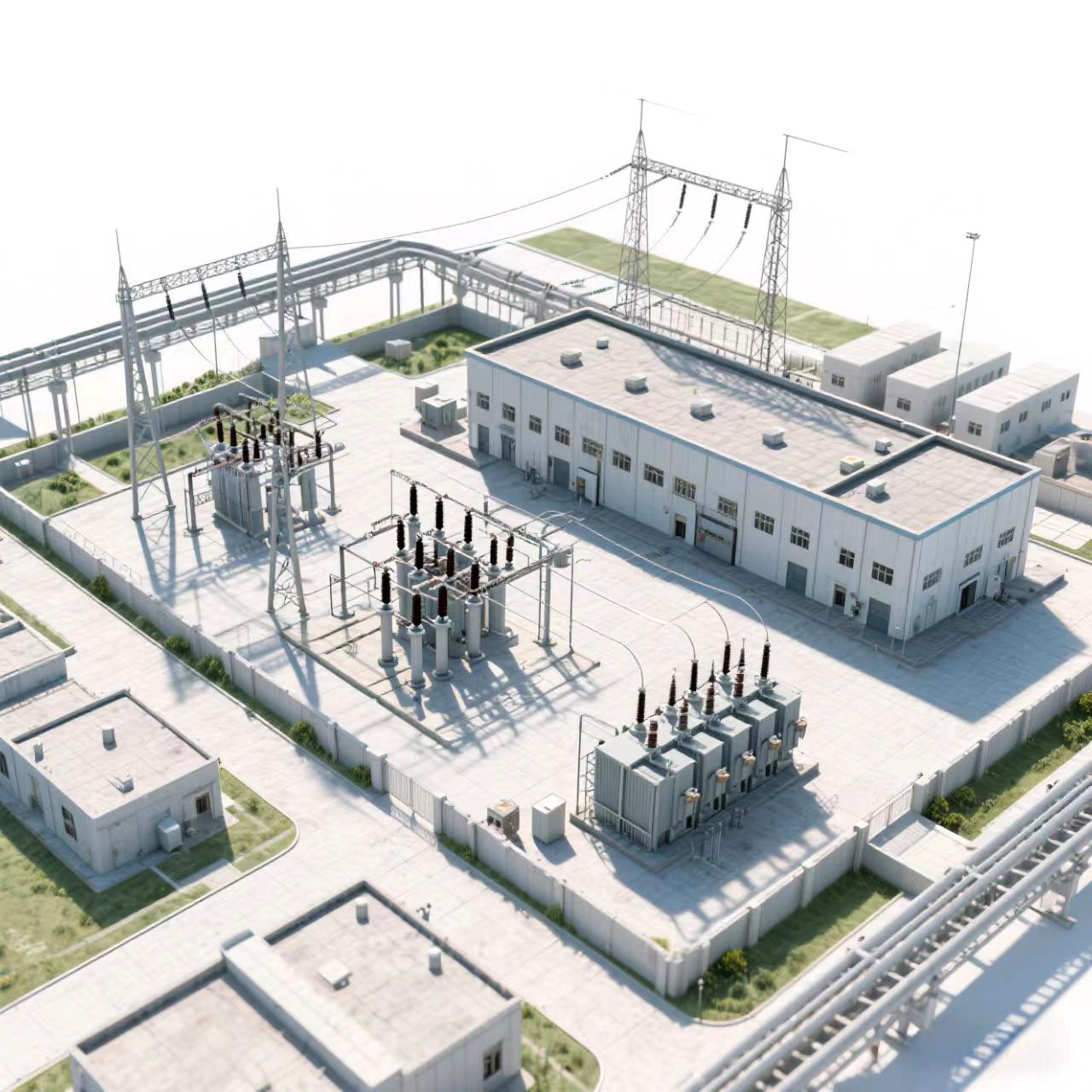 Bird's-eye view of the 35KV substation at the steel mill